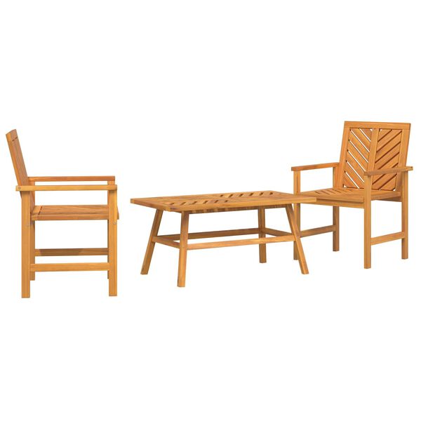 vidaXL Garden Lounge Set 3 pcs Brown Solid Acacia Wood