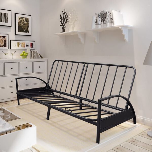 vidaXL Sofa Bed Foldable Metal Black