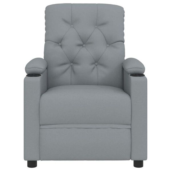 vidaXL Recliner Chair Light Grey Fabric