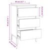 vidaXL Bedside Cabinet Black 40x35x70 cm Engineered Wood