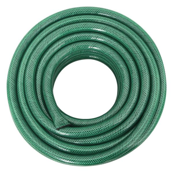 vidaXL Garden Hose with Fitting Set Green 0.75" 50 m PVC