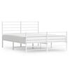 vidaXL Metal Bed Frame without Mattress with Footboard White 140x200cm