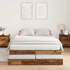 vidaXL Storage Bed Frame with Drawer Old Wood 150 cm Engineered Wood