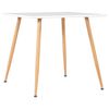 vidaXL Dining Table White and Oak 80,5x80,5x73 cm MDF