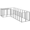 vidaXL Dog Kennel | Black and silver grey | Powder-coated steel and polyethylene