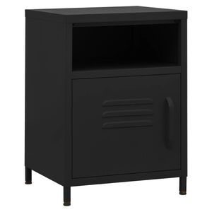 vidaXL Nightstand Black 35x35x51 cm Steel