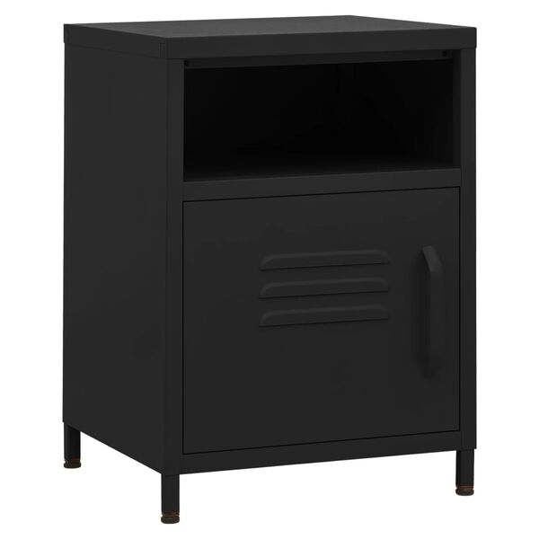 vidaXL Nightstand Black 35x35x51 cm Steel