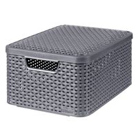 Curver Storage Box with Lid Style M 18L Metallic Silver