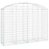 vidaXL Arched Gabion Basket 200x50x140/160 cm Galvanised Iron
