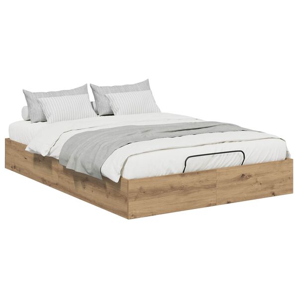 vidaXL Ottoman Bed Frame Artisan Oak 135 x 190 cm Engineered Wood