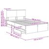 vidaXL Bed Frame with Drawer Concrete Grey 135 x 190 cm Engineer Wood