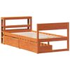vidaXL Bed Frame without Mattress Wax Brown 90x200 cm Solid Wood Pine