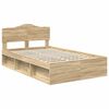 vidaXL Bed Frame with Headboard Sonoma 120 x 190 cm Solid Pine Wood