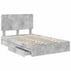 vidaXL Storage Bed Concrete Grey 135 x 190 cm Engineered Wood