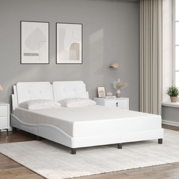vidaXL Bed Frame without Mattress "Zadar" White 120x200 cm Faux Leather