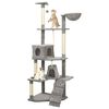 vidaXL Cat Tree with Sisal Scratching Posts Light Grey 191 cm