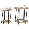 vidaXL Side Table Set 2 pcs Artisan Oak and Black 50 x 50 x 51 cm
