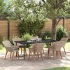 vidaXL Dining Set Light grey Poly rattan