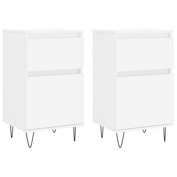 vidaXL Sideboards 2 pcs White 40x35x70 cm Engineered Wood