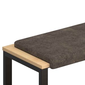 vidaXL Bench Cushion Faux Suede Fabric Dark Grey Depth 35 cm