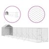 vidaXL Outdoor Dog Kennel with Roof Silver 2x14x2.5 m Galvanised Steel