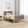 vidaXL Bed Frame with Headboard Taupe 90 x 200 cm Solid Pine Wood