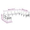 vidaXL Garden Sofa Set with Cushion 10 pcs Black Steel