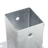 vidaXL Post Bases Square 4 pcs Silver 81x81 mm Galvanised Steel