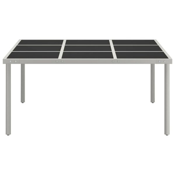 vidaXL Garden Dining Table 170x170x74.5 cm Glass and Steel