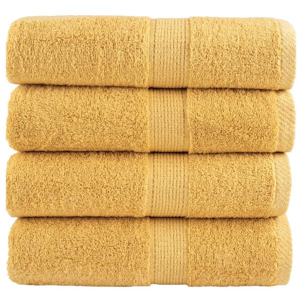 vidaXL Premium Guest Towels "SOLUND" 4 pcs Gold 30x50 cm 600 gsm