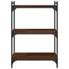vidaXL Bookcase 3-Tier Brown Oak 60x30x86 cm Engineered Wood