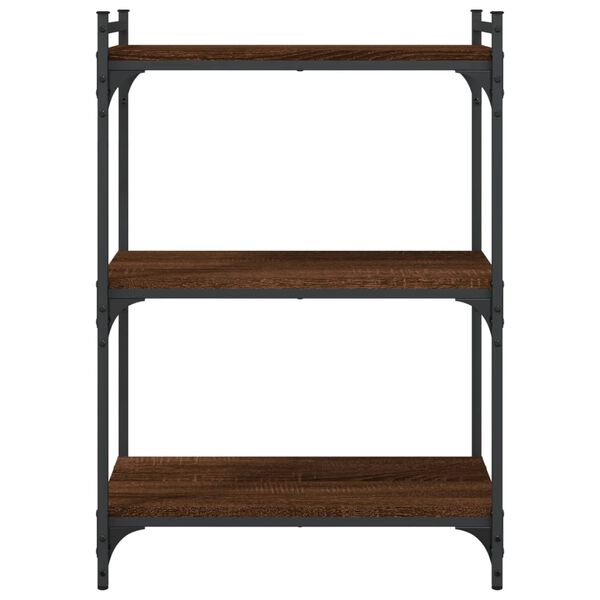 vidaXL Bookcase 3-Tier Brown Oak 60x30x86 cm Engineered Wood