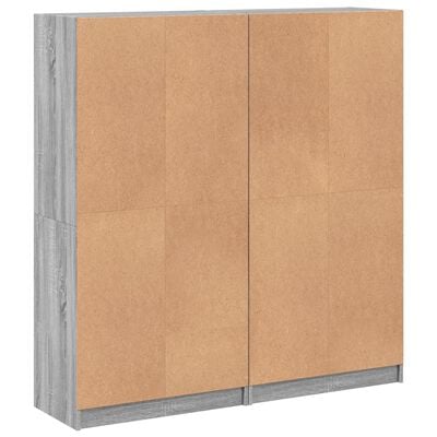 vidaXL Bookcase with Doors Grey Sonoma 136x37x142 cm Engineered Wood