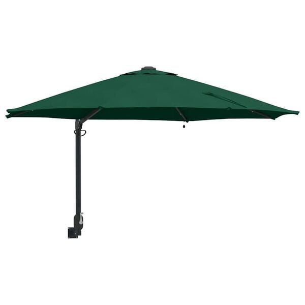 vidaXL Garden Parasol Manual Green and Black 248 x 248 x 148 cm
