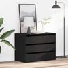 vidaXL Drawer Cabinet Black 80 x 41 x 58 cm Engineered Wood