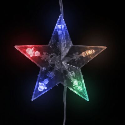 vidaXL LED Star Curtain Fairy Lights 500 LED Colourful 8 Function