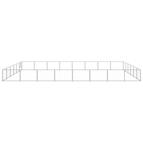 vidaXL Dog Kennel Silver 48 m&sup2; Steel