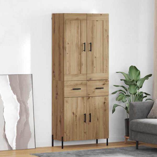 vidaXL Highboard with Drawer 2 pcs Artisan Oak Engineered Wood
