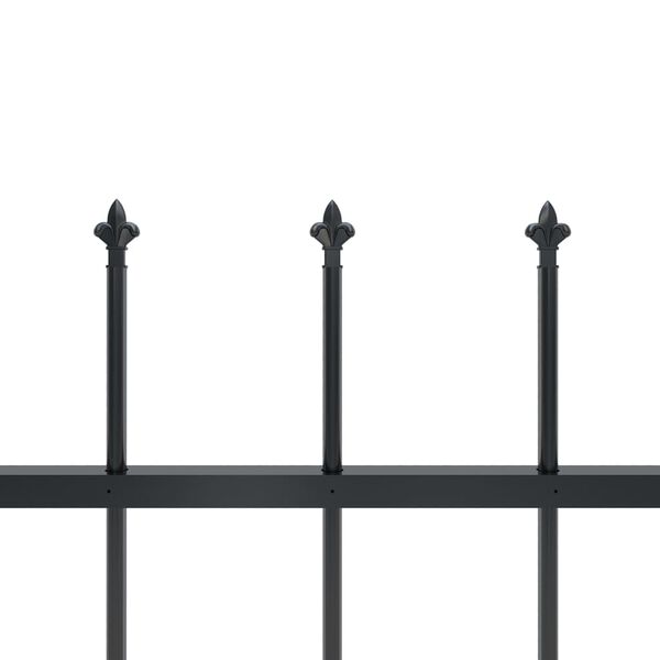 vidaXL Garden Fence with Spear Top Steel 892.5x60 cm Black