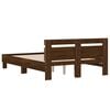 vidaXL Bed Frame with LED without Mattress Brown Oak 120x190 cm Small Double
