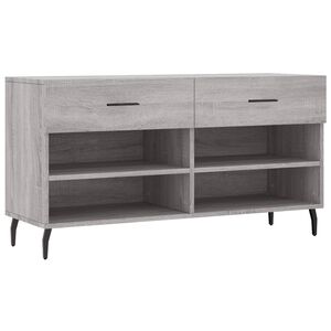 vidaXL Shoe Bench Grey Sonoma 102x35x55 cm Engineered Wood
