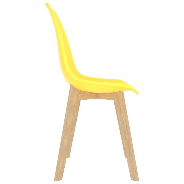 vidaXL Dining Chairs 2 pcs Yellow Plastic