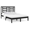 vidaXL Bed Frame without Mattress Black 120x190 cm Solid Wood