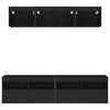 vidaXL 5 Piece TV Wall Units with LED Black Engineered Wood
