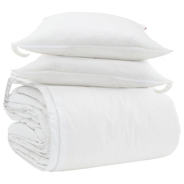 vidaXL Duvet Set with Pillow 3 pcs White Microfiber and Cotton