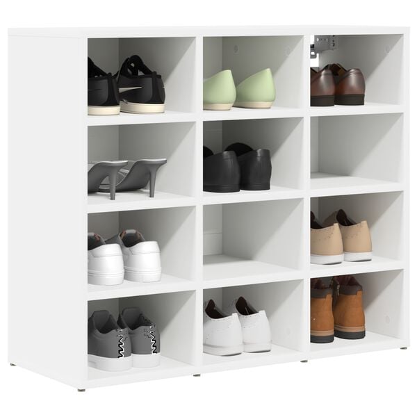 vidaXL Shoe Cabinet with Shelf White 77.5 x 30 x 67 cm Engineered Wood