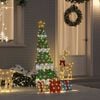 vidaXL Lighted Christmas Tree with 3 Gift Boxes 2D Warm White 150 cm