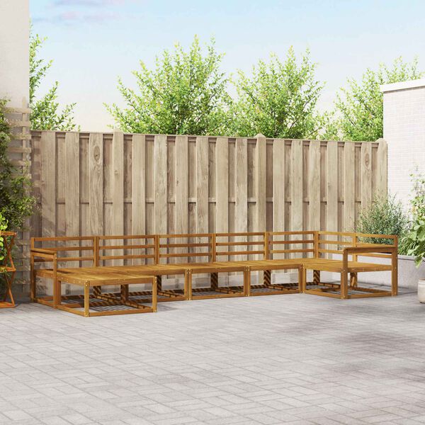vidaXL Outdoor Sofa Set 7 pcs Natural Solid Acacia Wood