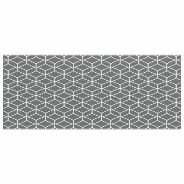 vidaXL Outdoor Rug Geometric ARAKIL Grey and White 600 x 250 cm