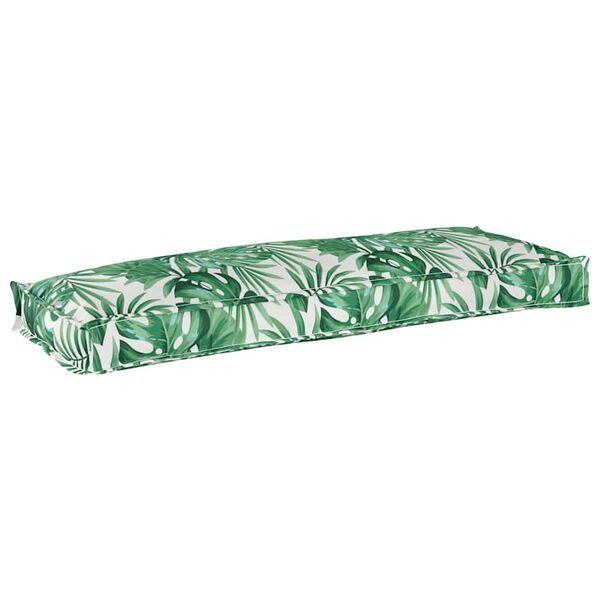 vidaXL Pallet Cushion for Bench Floral Leaf pattern 110 x 40 x 8 cm
